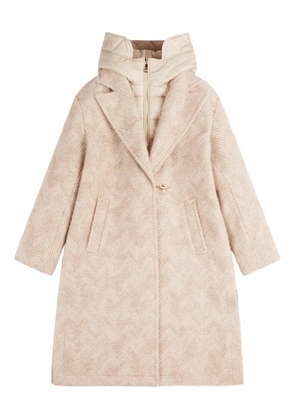 Fay herringbone hooded coat - Pink