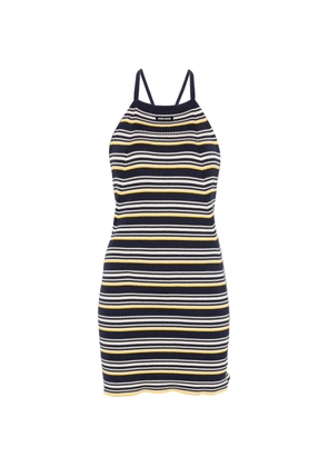 Miu Miu halterneck striped mini dress - Blue