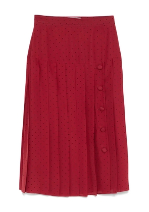 Alessandra Rich polka-dot midi skirt - Red