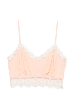 Simone Rocha lace-trim crop top - Orange