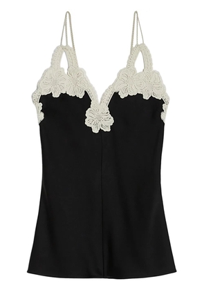 Jil Sander floral-embroidered top - Black