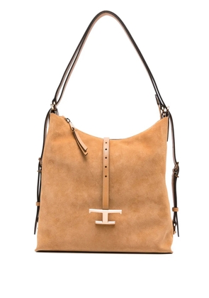 Tod's Timeless suede T-buckle shoulder bag - Brown