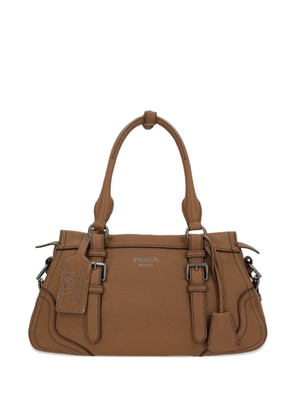 Prada buckle leather tote bag - Brown