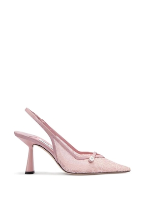 Jimmy Choo Amita lace slingback pumps - Pink