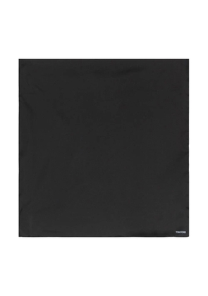 TOM FORD logo-print silk pocket square scarf - Black