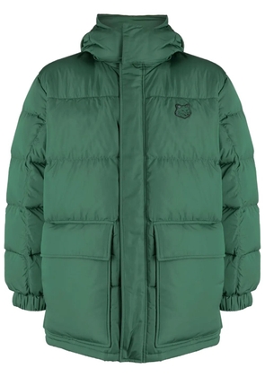 Maison Kitsuné Fox-patch hooded padded coat - Green
