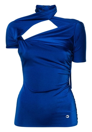 Coperni assymmetric draped top - Blue