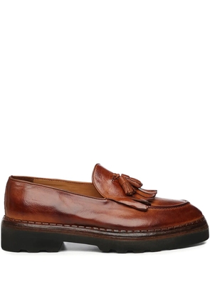 Eleventy tassel leather loafers - Brown