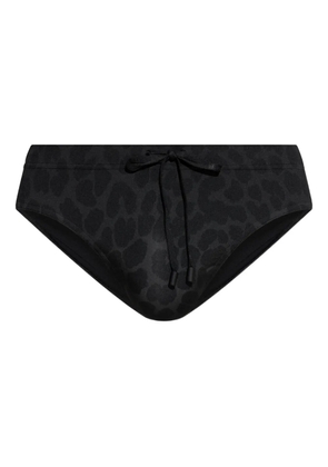 Balmain leopard-print drawstring swim trunks - Black