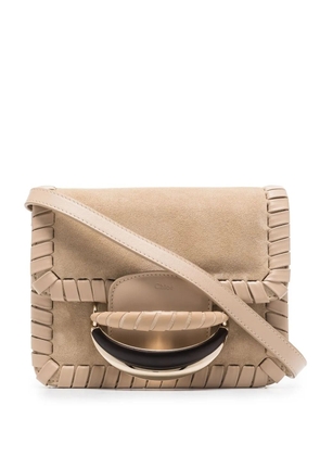 Chloé Kattie leather clutch bag - Neutrals
