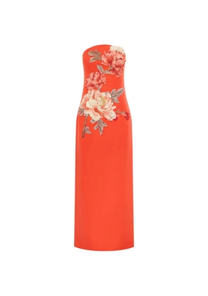Leo Lin Ava floral midi dress - Orange
