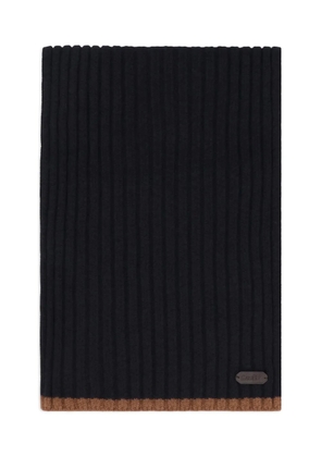 Moorer ribbed-knit rectangular scarf - Black