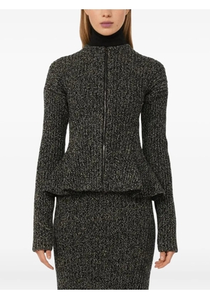 Max Mara Kim ribbed-knit peplum cardigan - Black