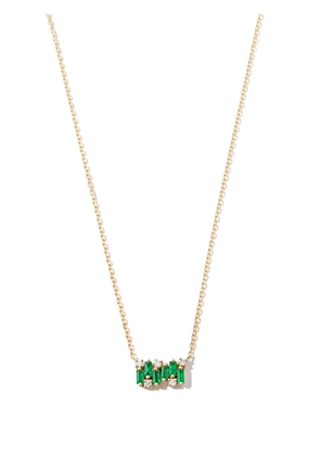 Suzanne Kalan 18kt yellow gold emerald necklace - Green
