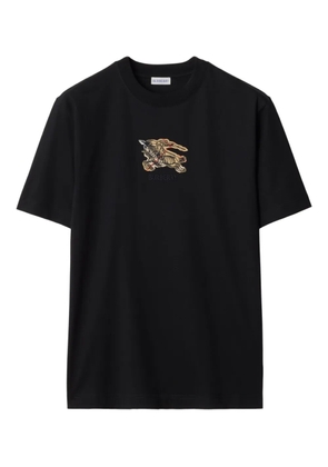 Burberry Equestrian Knight-check cotton T-shirt - Black