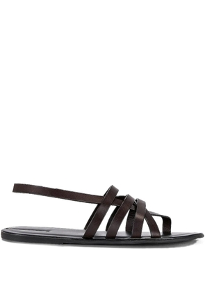 The Row leather slingback sandals - Brown