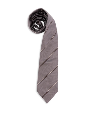 Brunello Cucinelli striped silk tie - Grey