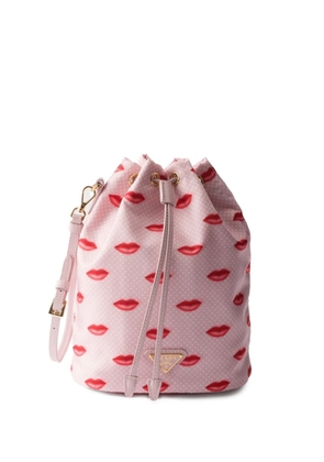 Prada Re-Nylon printed drawstring bucket bag - Pink