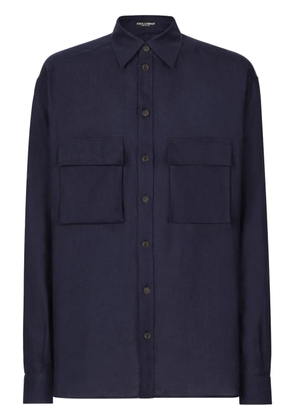 Dolce & Gabbana button-up linen shirt - Blue