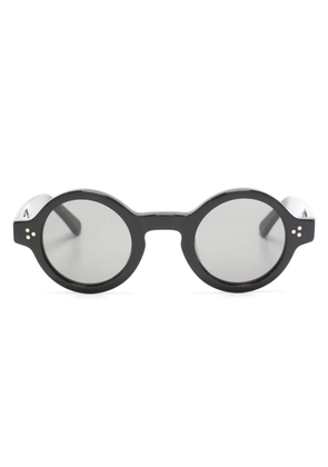 Lesca logo-print round-frame sunglasses - Black