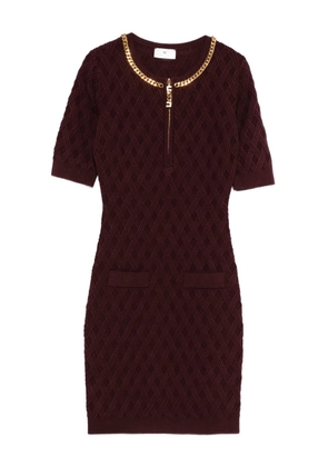 Elisabetta Franchi chain-embellished mini dress - Red