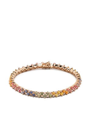Suzanne Kalan 18kt yellow gold Princess Stack mini sapphire tennis bracelet