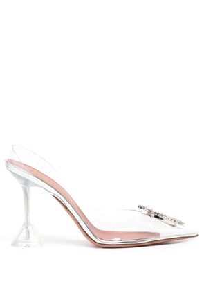 Amina Muaddi Begum 90mm slingback pumps - Silver