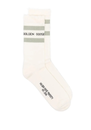 Golden Goose intarsia-logo socks - Neutrals