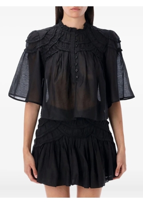 MARANT ÉTOILE Carmen ruffled-frill blouse - Black