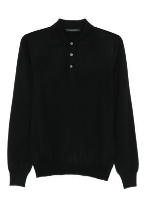 Tagliatore long-sleeve polo shirt - Black