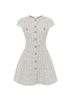 alice + olivia cap-sleeve embellished midi dress - White