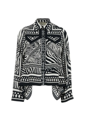 Blumarine printed twill shirt - Black