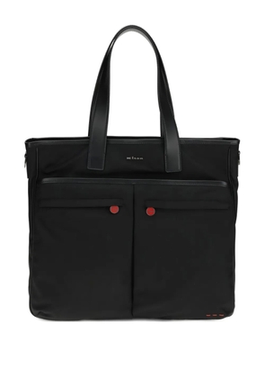 Kiton leather-trim tote bag - Black
