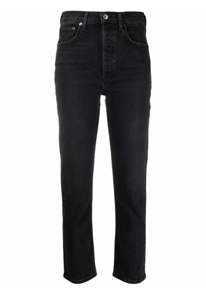 AGOLDE high-waisted straight-leg jeans - Black