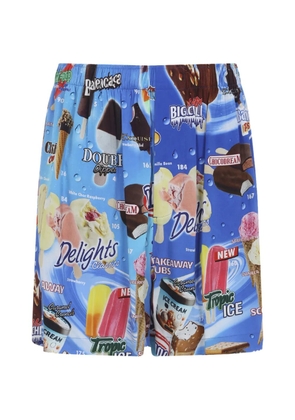Balenciaga ice cream-graphic shorts - Blue
