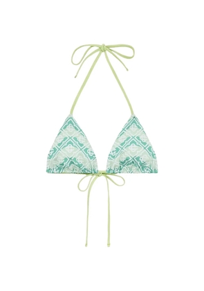 Casablanca monogram-pattren string bikini top - Green