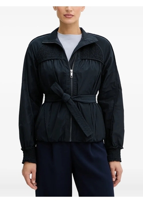 BOSS smocked-yoke belted jacket - Black