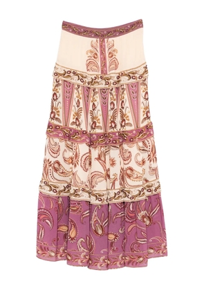 FARM Rio paisley tiered maxi skirt - Purple