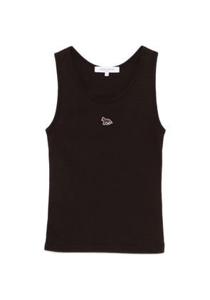 Maison Kitsuné appliqué top - Brown