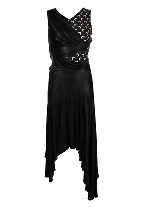 Marine Serre Crescent Moon-print asymmetric dress - Black