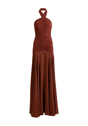 Silvia Tcherassi Moira ruched maxi dress - Brown