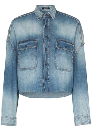 R13 cropped denim shirt - Blue