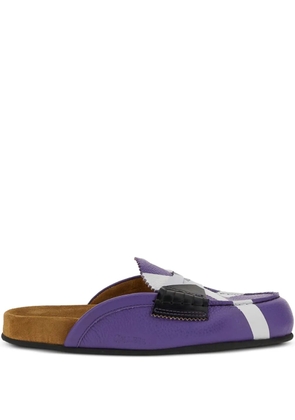 college leather mules - Purple