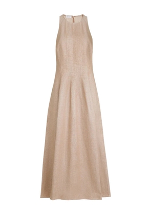Brunello Cucinelli sparkling-twill maxi dress - Neutrals