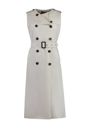 Moorer Aurelia sleeveless double-breasted trench coat - White