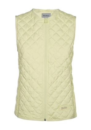 Max Mara logo-patch quilted gilet - Yellow