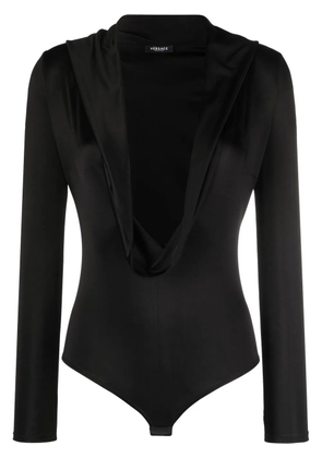 Versace cowl-neck long-sleeved bodysuit - Black