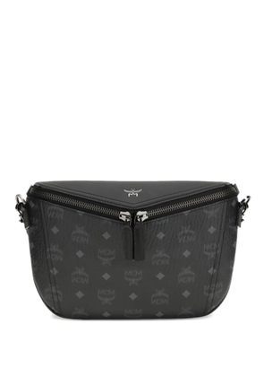MCM small Diamant 3D logo-printed zip messenger bag - Black