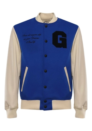 Giuliano Galiano leather-sleeve jacket - Blue