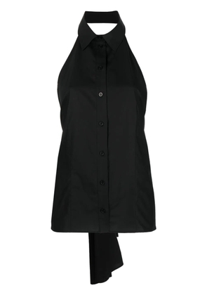 MSGM open-back sleeveless cotton shirt - Black